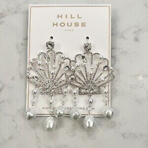 NWT Hill House Seashell Crystal & Pearl Earrings